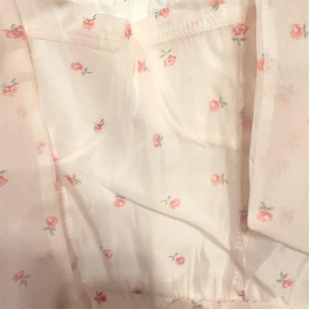 Rosie Posie Dress Womens L NWT Cream Pink Ditsy Floral Tiered Ruffle Midi - Picture 3 of 7
